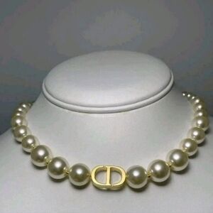 Dior Gold and White Pearl Necklace
